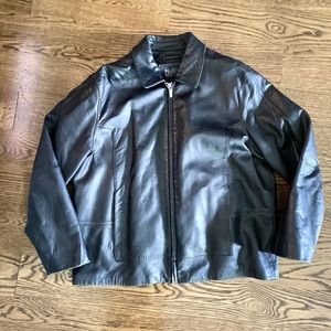 Wilsons Leather Jacket Mens XL Black Bomber Thinsulate Lined Pockets
